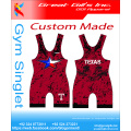 Logotipo impresso em várias cores e camiseta para USA Flag / USA Flag Sublimation Singlet